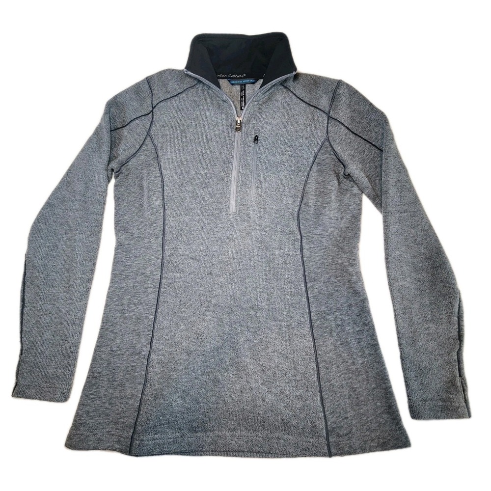 KUHL 1/4 Zip Fleece Pullover Womens Small Gray Athletic Sweater Jacket